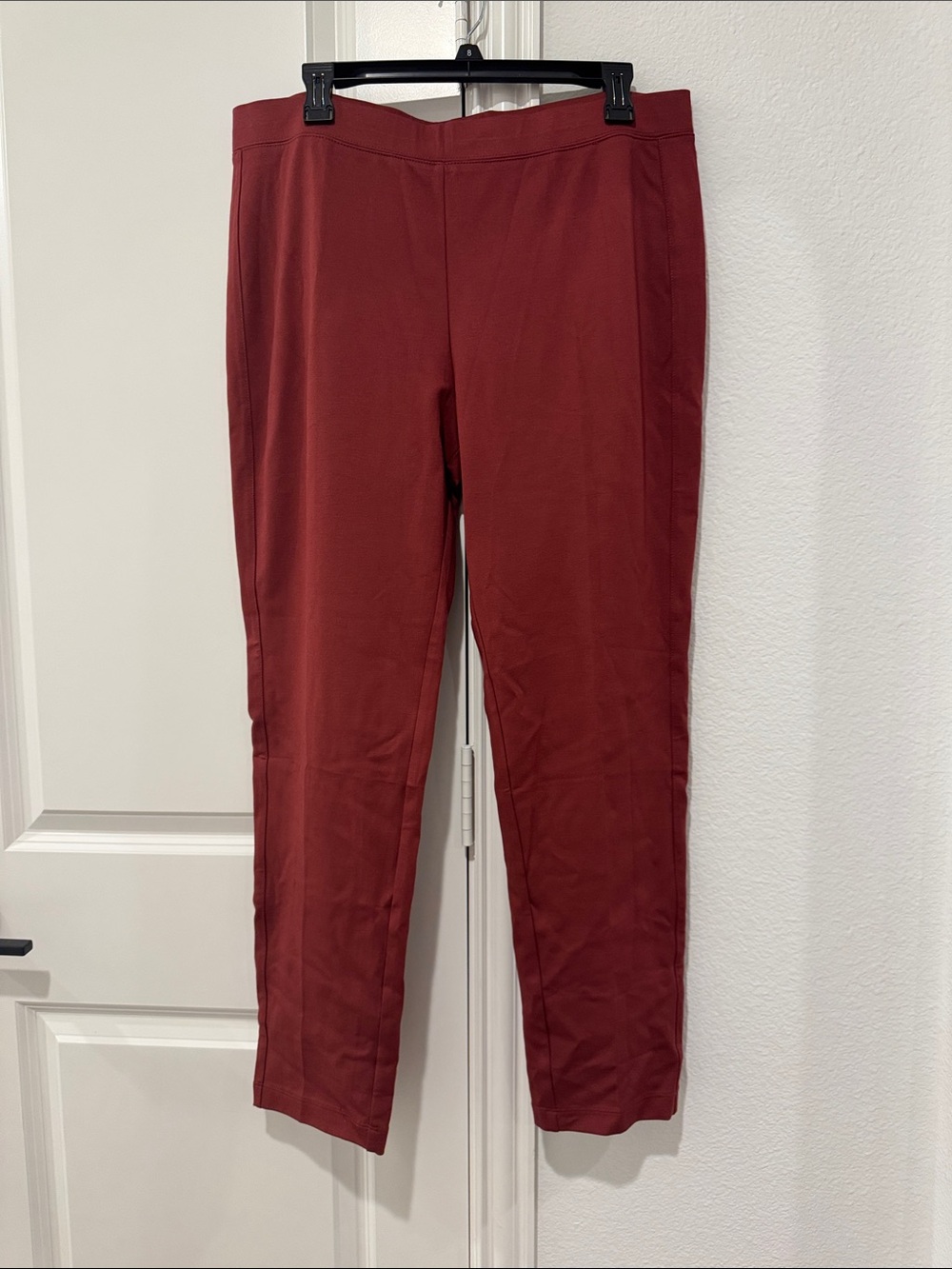 Susan Graver Slim Ankle Pants in Brick